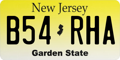 NJ license plate B54RHA