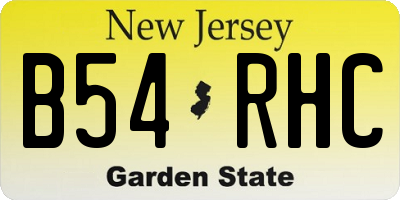 NJ license plate B54RHC