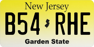 NJ license plate B54RHE