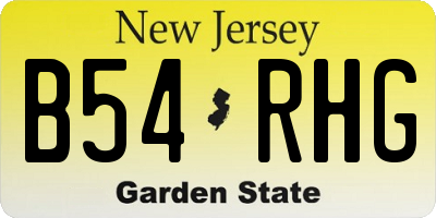 NJ license plate B54RHG