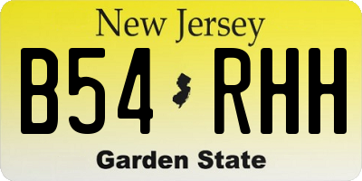 NJ license plate B54RHH
