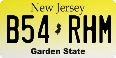 NJ license plate B54RHM