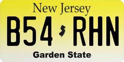NJ license plate B54RHN