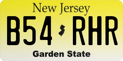 NJ license plate B54RHR