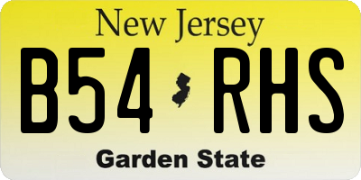 NJ license plate B54RHS