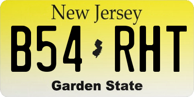 NJ license plate B54RHT