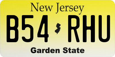 NJ license plate B54RHU