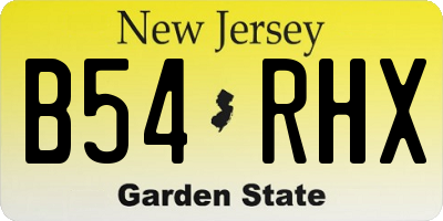 NJ license plate B54RHX