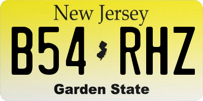 NJ license plate B54RHZ