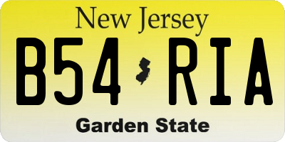 NJ license plate B54RIA