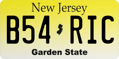 NJ license plate B54RIC