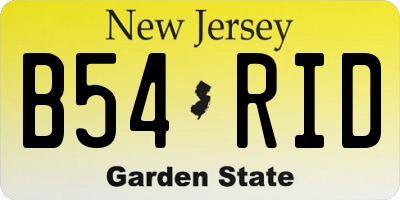 NJ license plate B54RID