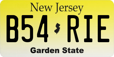 NJ license plate B54RIE
