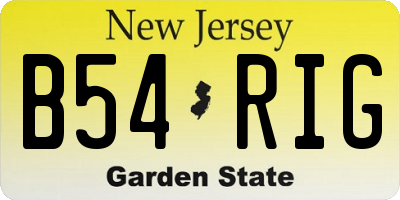 NJ license plate B54RIG