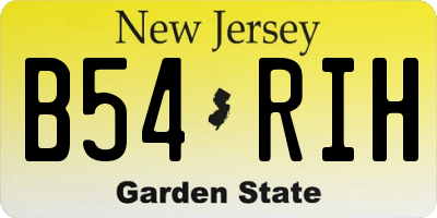 NJ license plate B54RIH
