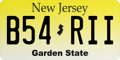 NJ license plate B54RII
