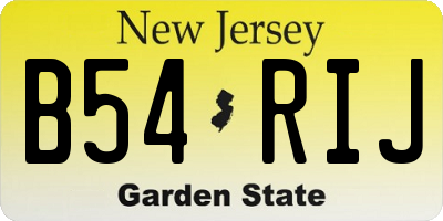 NJ license plate B54RIJ