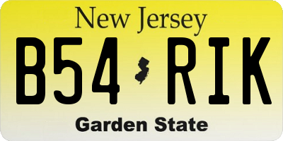 NJ license plate B54RIK