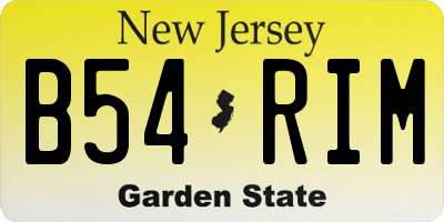 NJ license plate B54RIM
