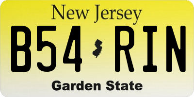 NJ license plate B54RIN