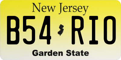 NJ license plate B54RIO