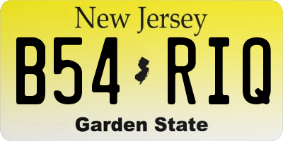 NJ license plate B54RIQ
