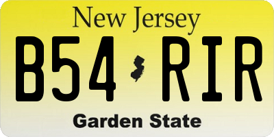 NJ license plate B54RIR