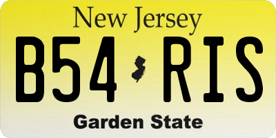 NJ license plate B54RIS