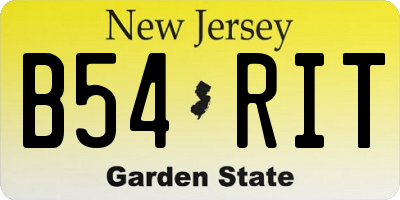 NJ license plate B54RIT