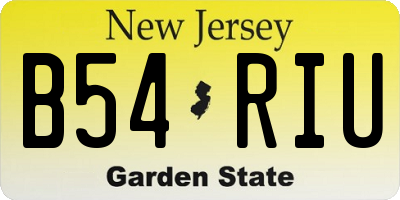 NJ license plate B54RIU