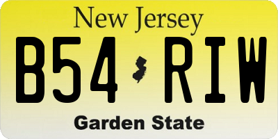 NJ license plate B54RIW
