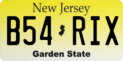 NJ license plate B54RIX