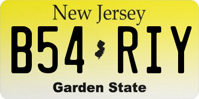 NJ license plate B54RIY