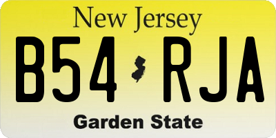 NJ license plate B54RJA
