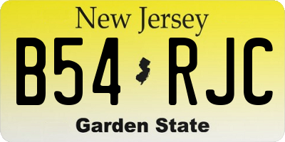 NJ license plate B54RJC