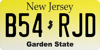 NJ license plate B54RJD