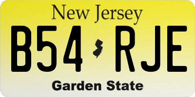 NJ license plate B54RJE