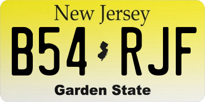 NJ license plate B54RJF