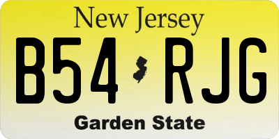 NJ license plate B54RJG