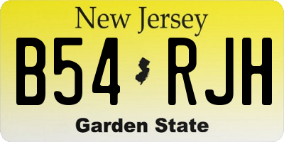 NJ license plate B54RJH