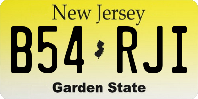 NJ license plate B54RJI