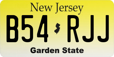 NJ license plate B54RJJ