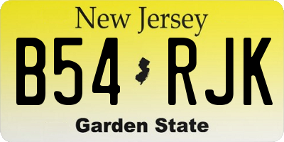 NJ license plate B54RJK