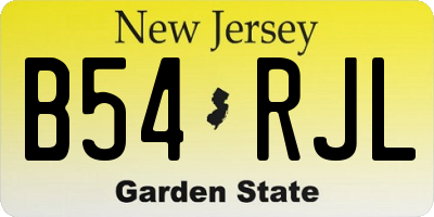 NJ license plate B54RJL
