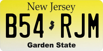 NJ license plate B54RJM