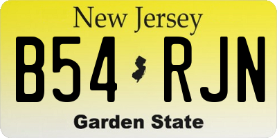 NJ license plate B54RJN