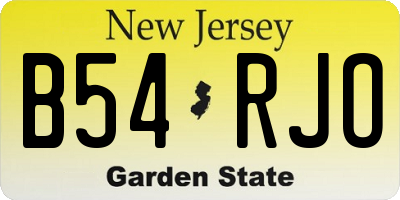 NJ license plate B54RJO