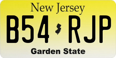 NJ license plate B54RJP
