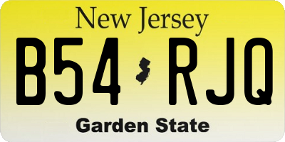 NJ license plate B54RJQ