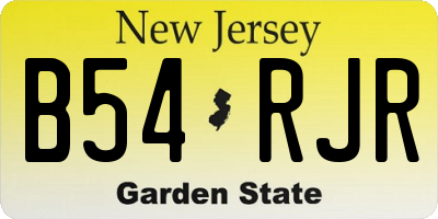 NJ license plate B54RJR